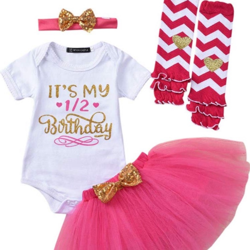 Baby girl 1/2 birthday Tutu Set
